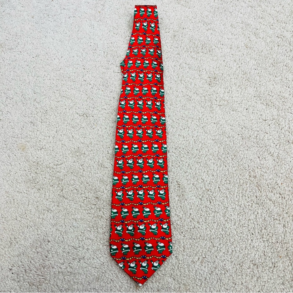 Vintage Dimoggio Christmas silk tie NWT
